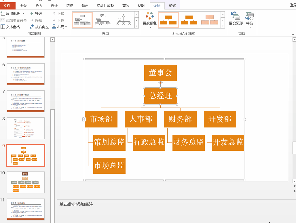 在 PPT 中绘制组织结构图,一步一步来。